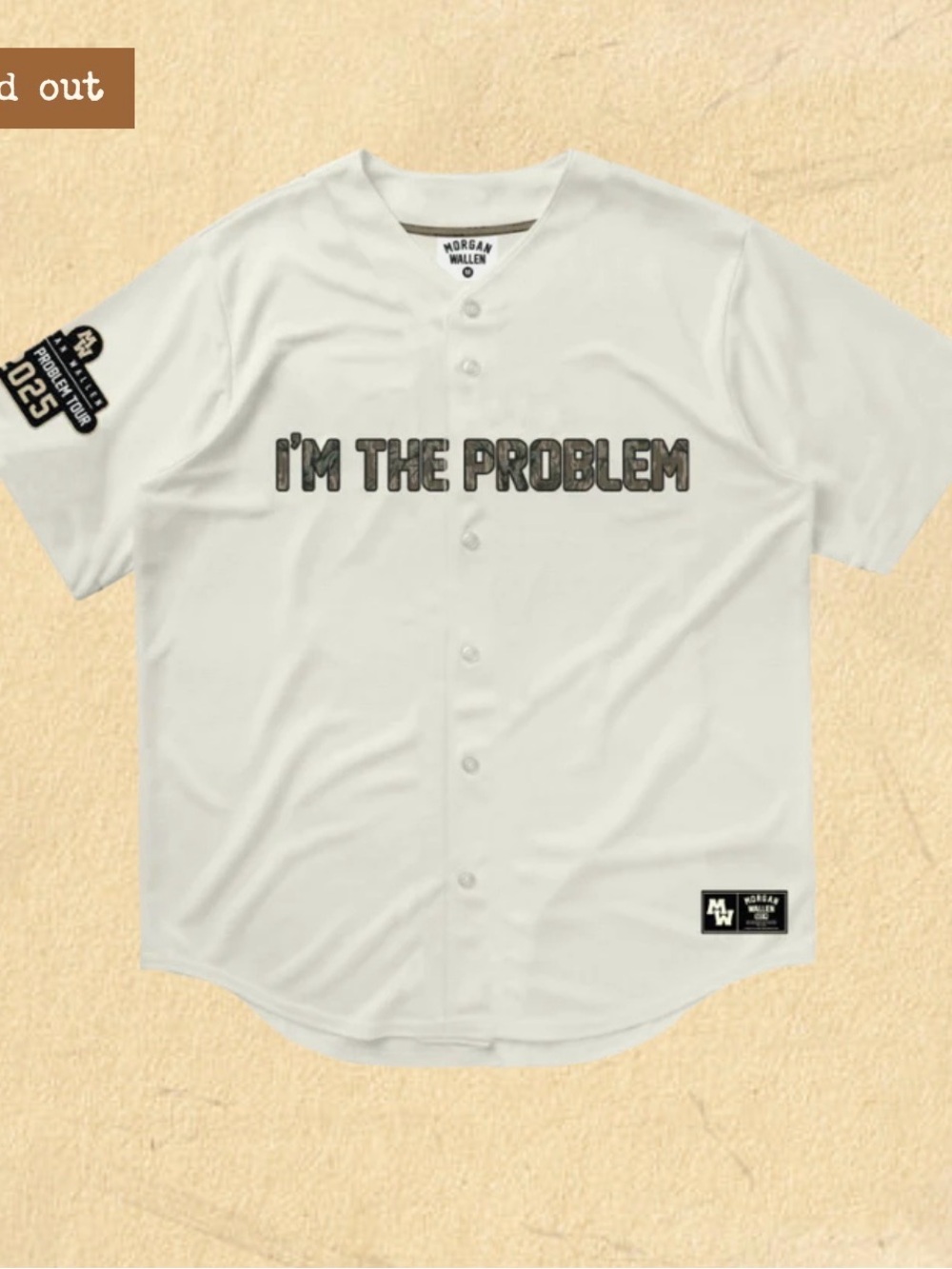 "I'm The Problem" Cream Baseball Shirt
